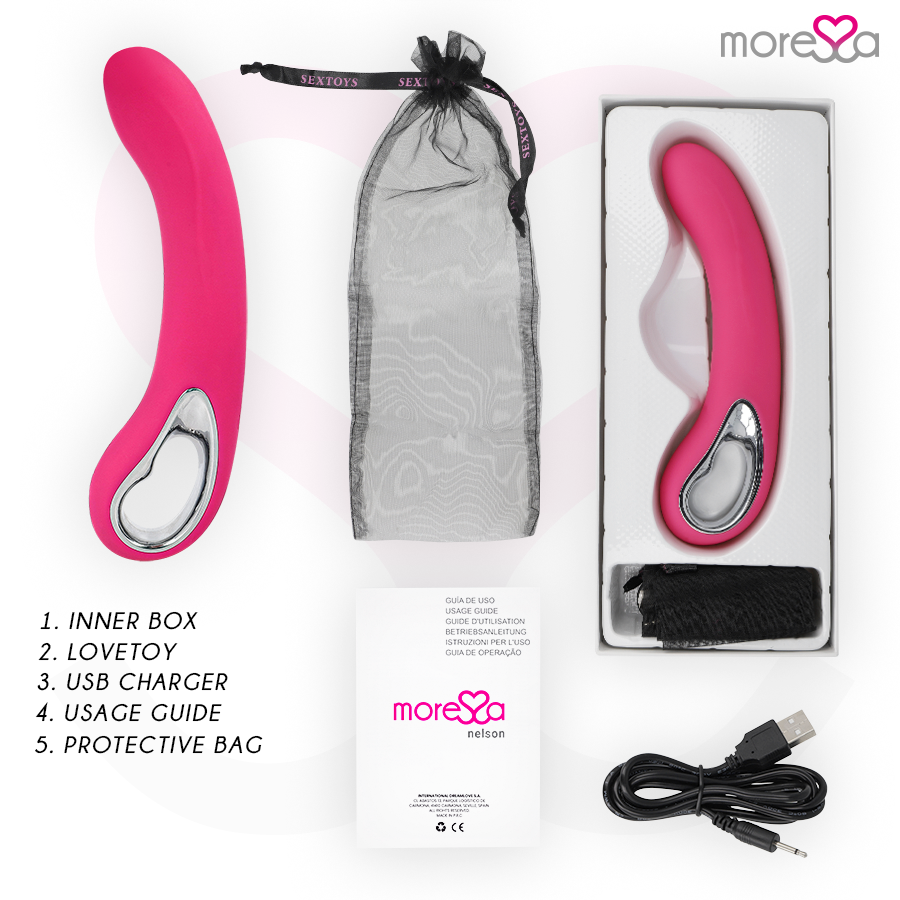 Vibratore Punto G Ricaricabile Moressa Nelson — Silicone