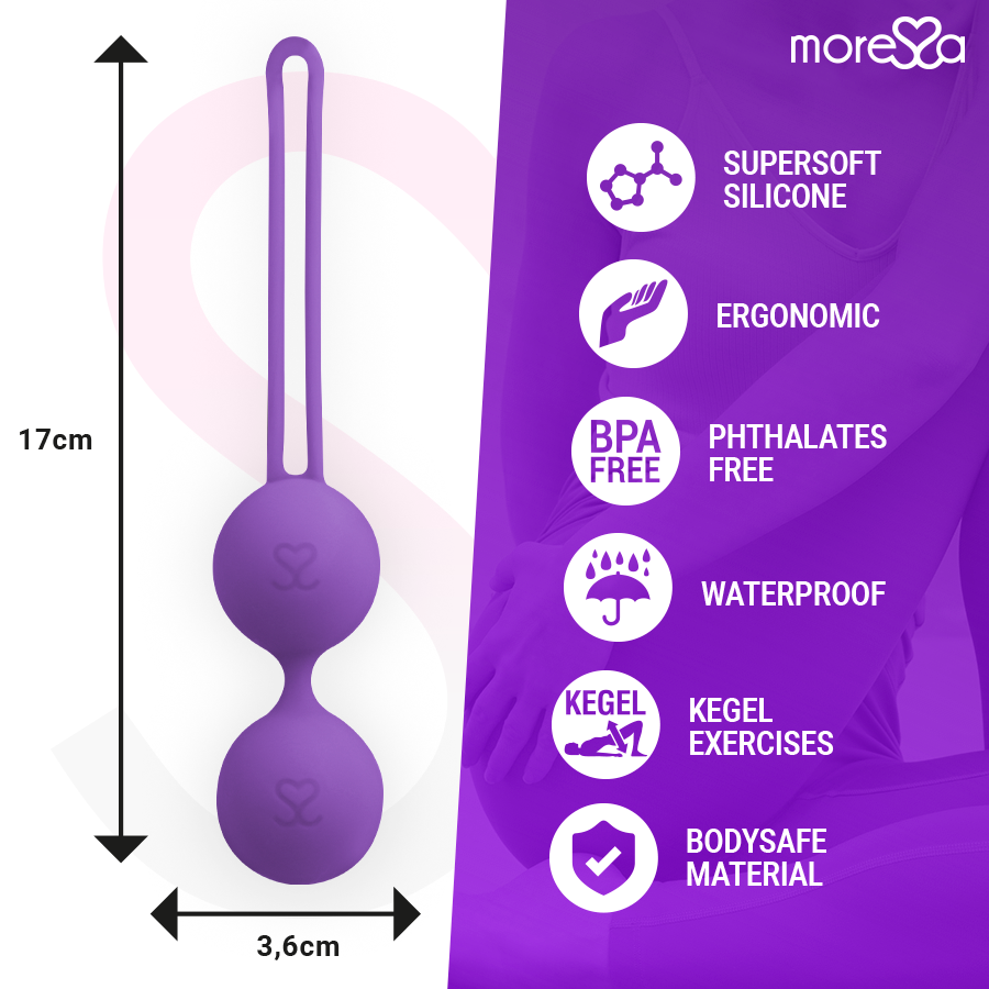 Palline Cinesi Kegel Moressa Osian Tre — Silicone, Lilla