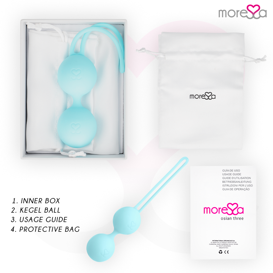 Palline Cinesi Vaginali Moressa Osian Three — Silicone, Turchese