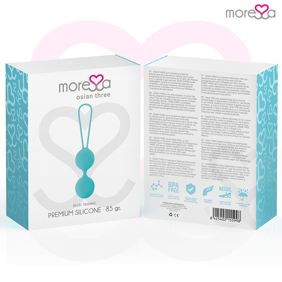 Palline Cinesi Vaginali Moressa Osian Three — Silicone, Turchese