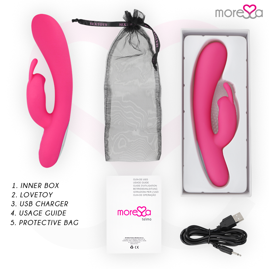 Vibratore Rabbit Ricaricabile Moressa Telmo — Silicone Medico