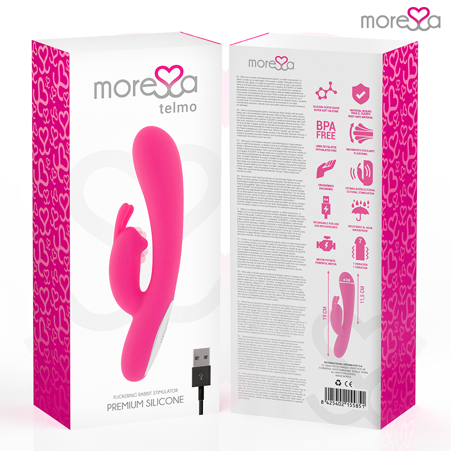 Vibratore Rabbit Ricaricabile Moressa Telmo — Silicone Medico