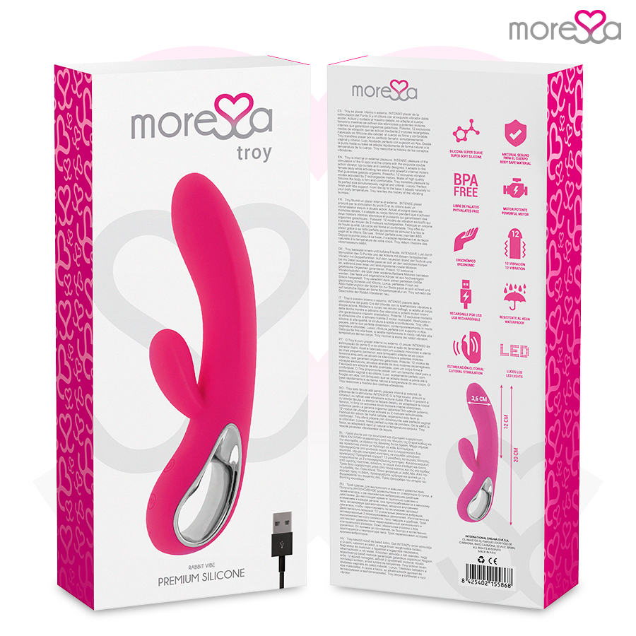 Vibratore Rabbit Punto G e Clitoride Moressa Troy — Silicone