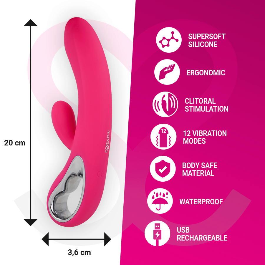 Vibratore Rabbit Punto G e Clitoride Moressa Troy — Silicone
