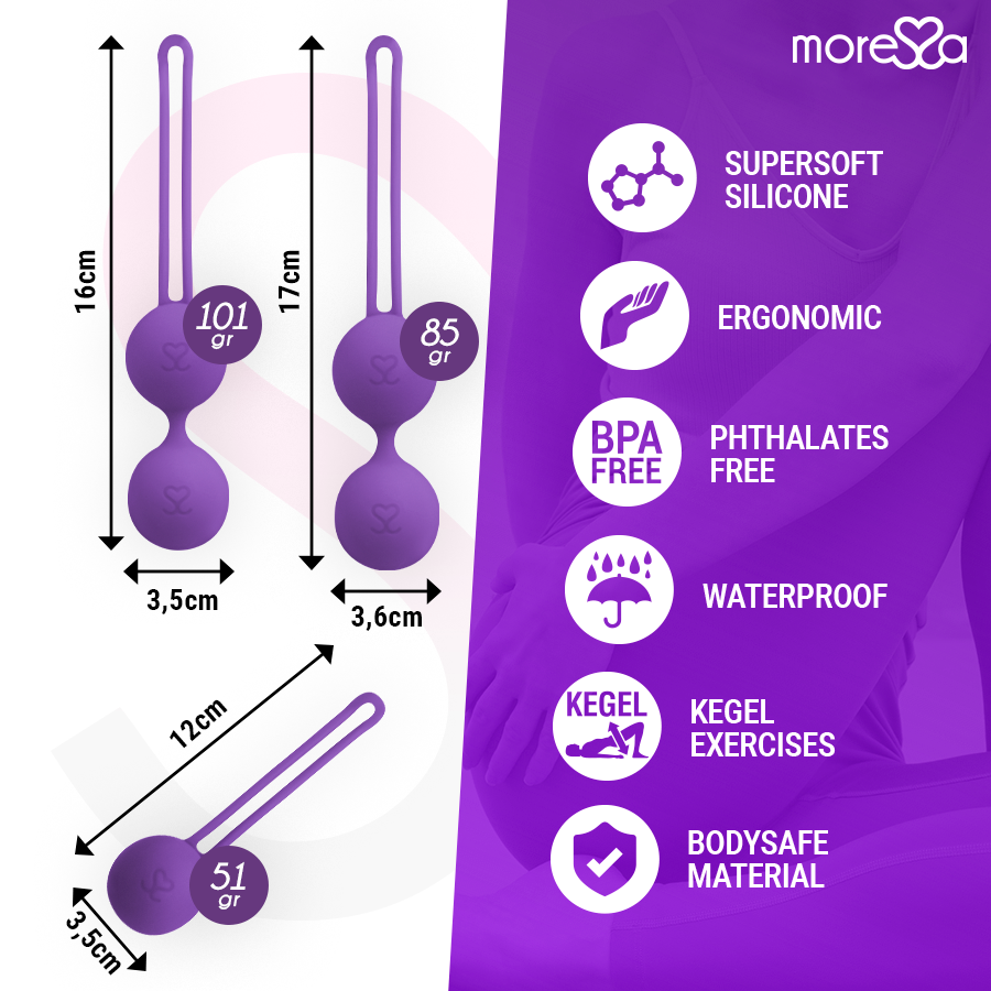 Palline Cinesi Kegel Moressa Osian Set — Silicone, Lilla