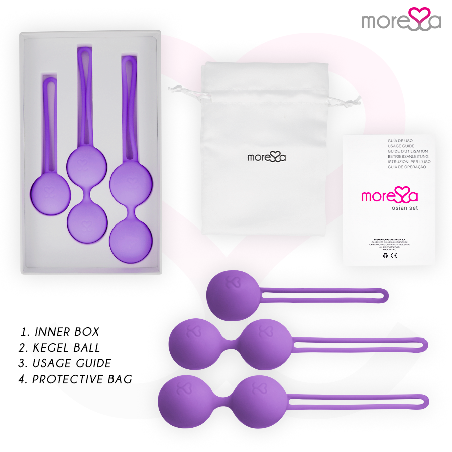Palline Cinesi Kegel Moressa Osian Set — Silicone, Lilla