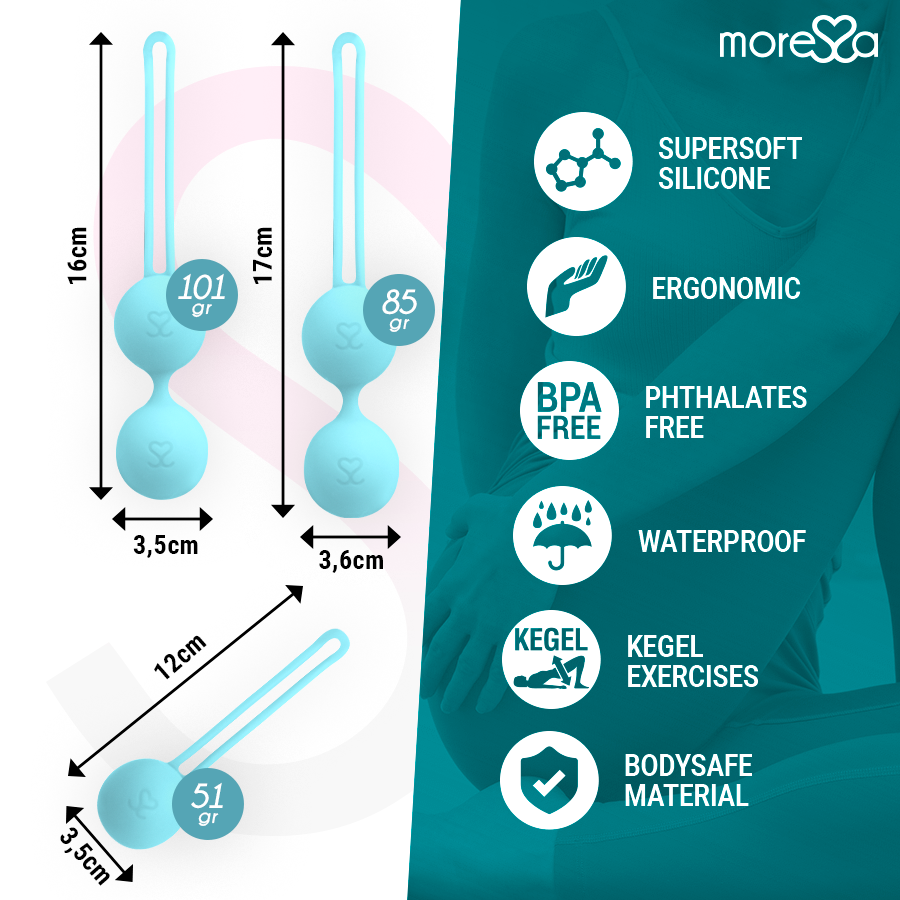 Palline Cinesi Kegel Moressa Osian Premium — Silicone, Set
