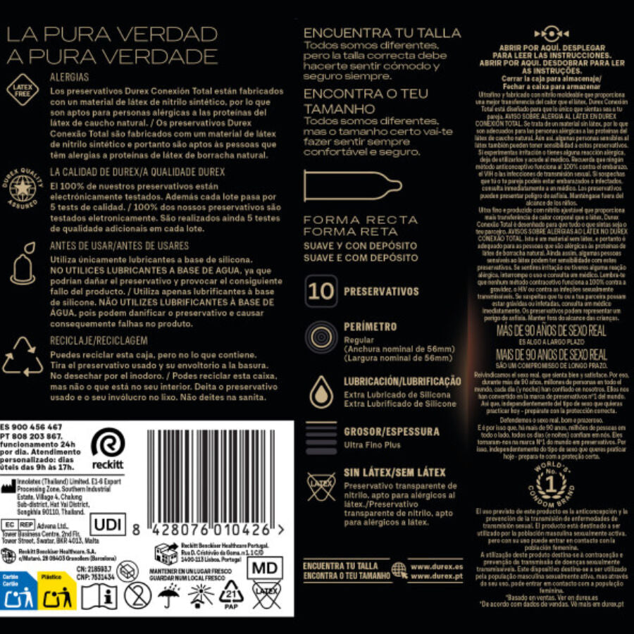 Preservativi XL Senza Lattice Durex Total Connection — 10 pz