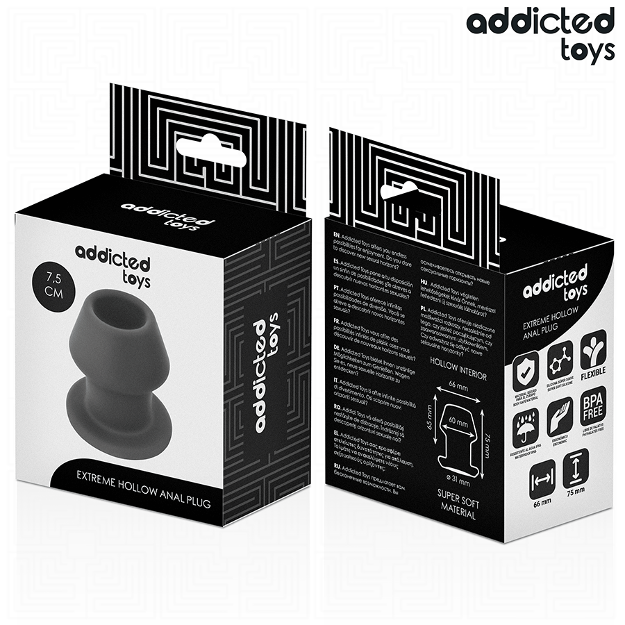 Plug Anale Cavo Addicted Toys Extreme Hollow — Taglia S, 7,5 cm