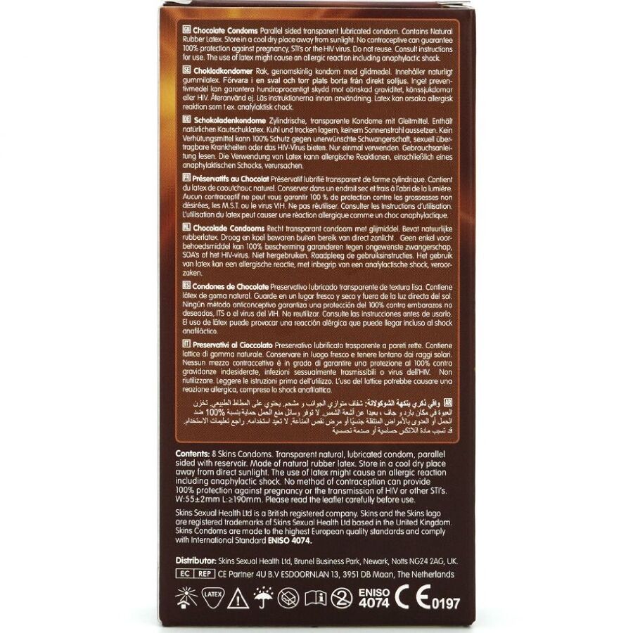 Preservativi al Cioccolato Skins Premium — Confezione 8 Pezzi