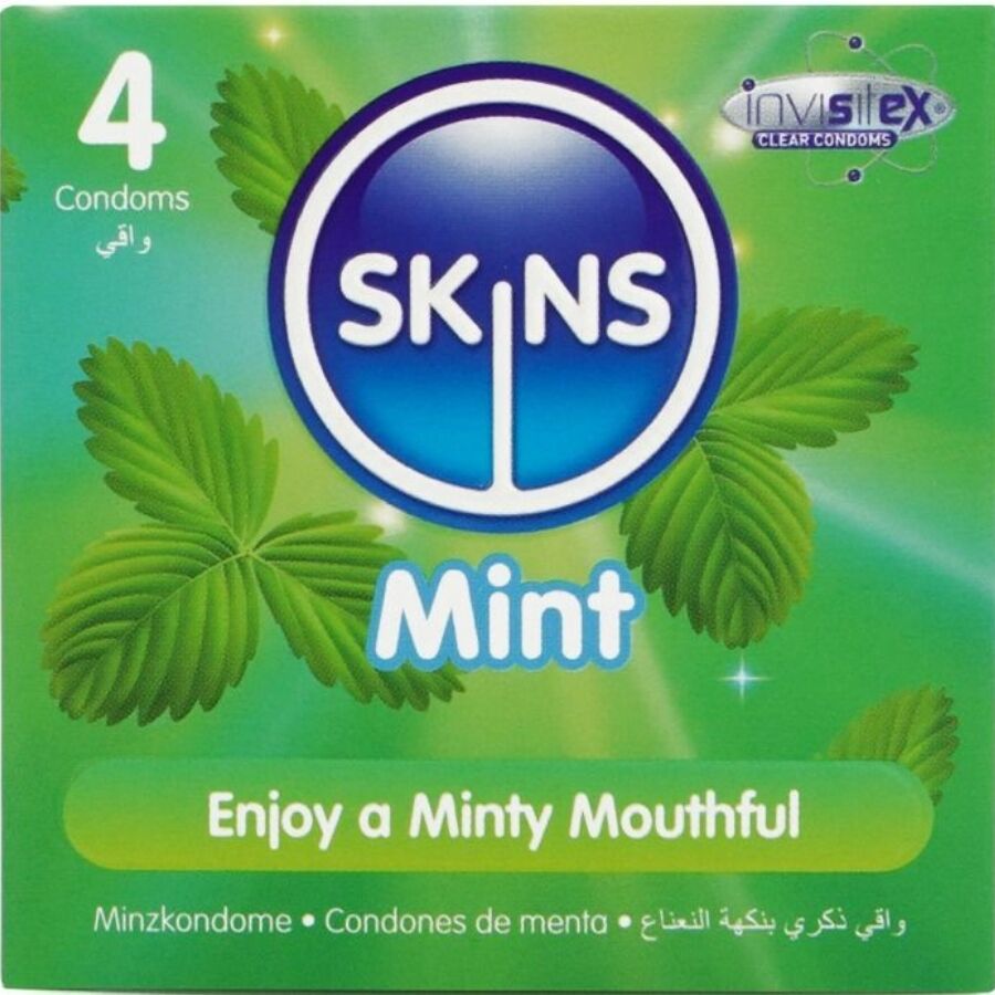 Preservativi alla Menta Skins Mint — 4 Pezzi