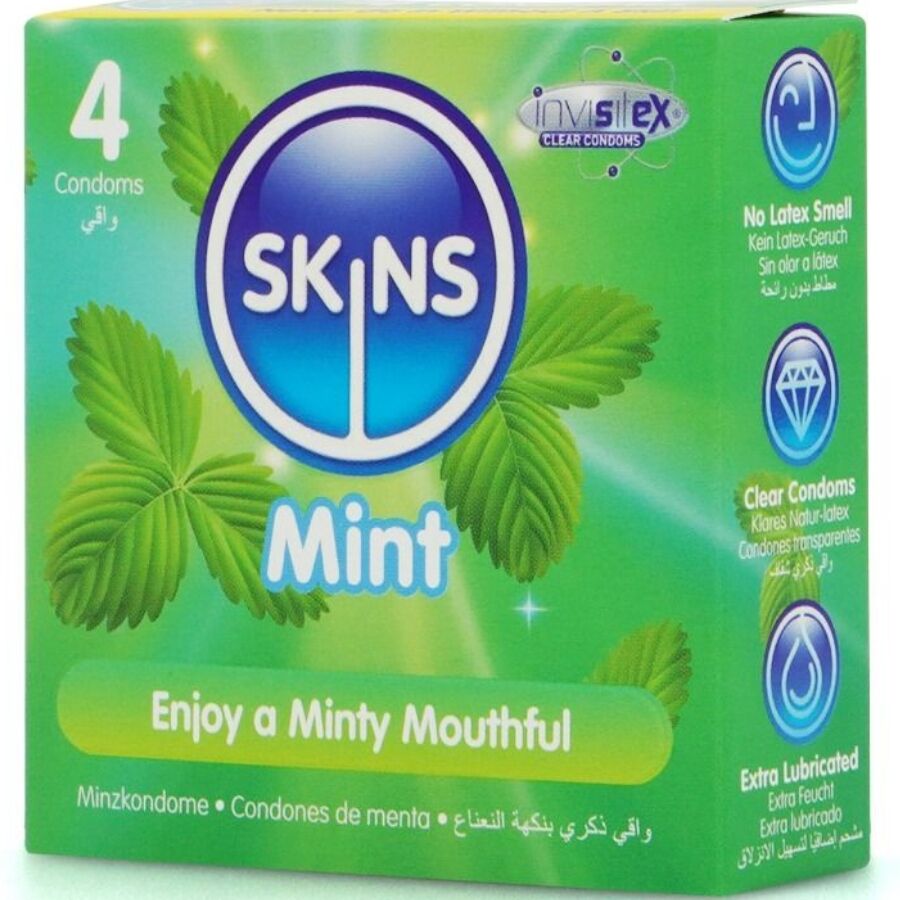 Preservativi alla Menta Skins Mint — 4 Pezzi