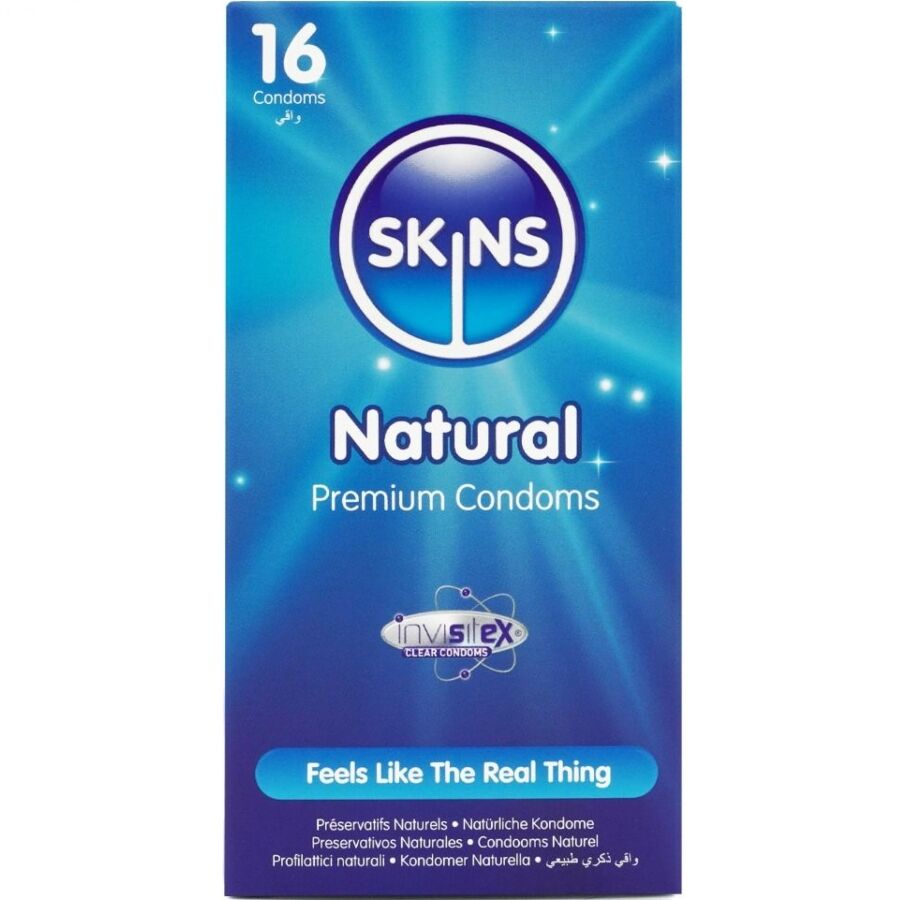 Preservativi in Lattice Naturale Skins Natural — 16 Pezzi