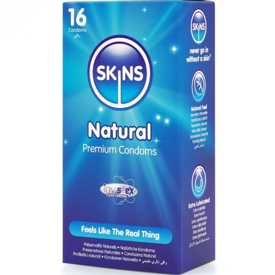 Preservativi in Lattice Naturale Skins Natural — 16 Pezzi