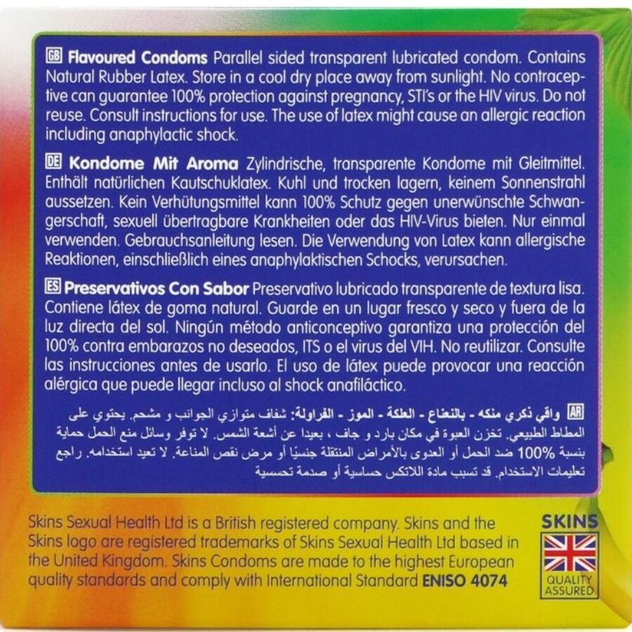 Preservativi Aromatizzati Skins — 4 Gusti Assortiti, 4 Pezzi