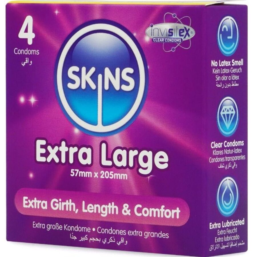 Preservativi Extra Large Skins — Confezione da 4