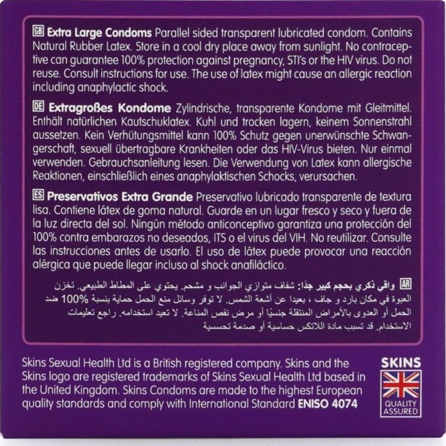 Preservativi Extra Large Skins — Confezione da 4