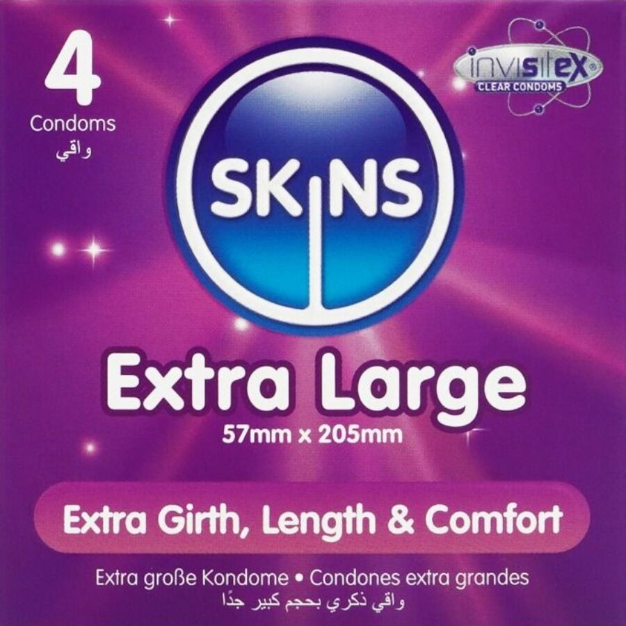 Preservativi Extra Large Skins — Confezione da 4