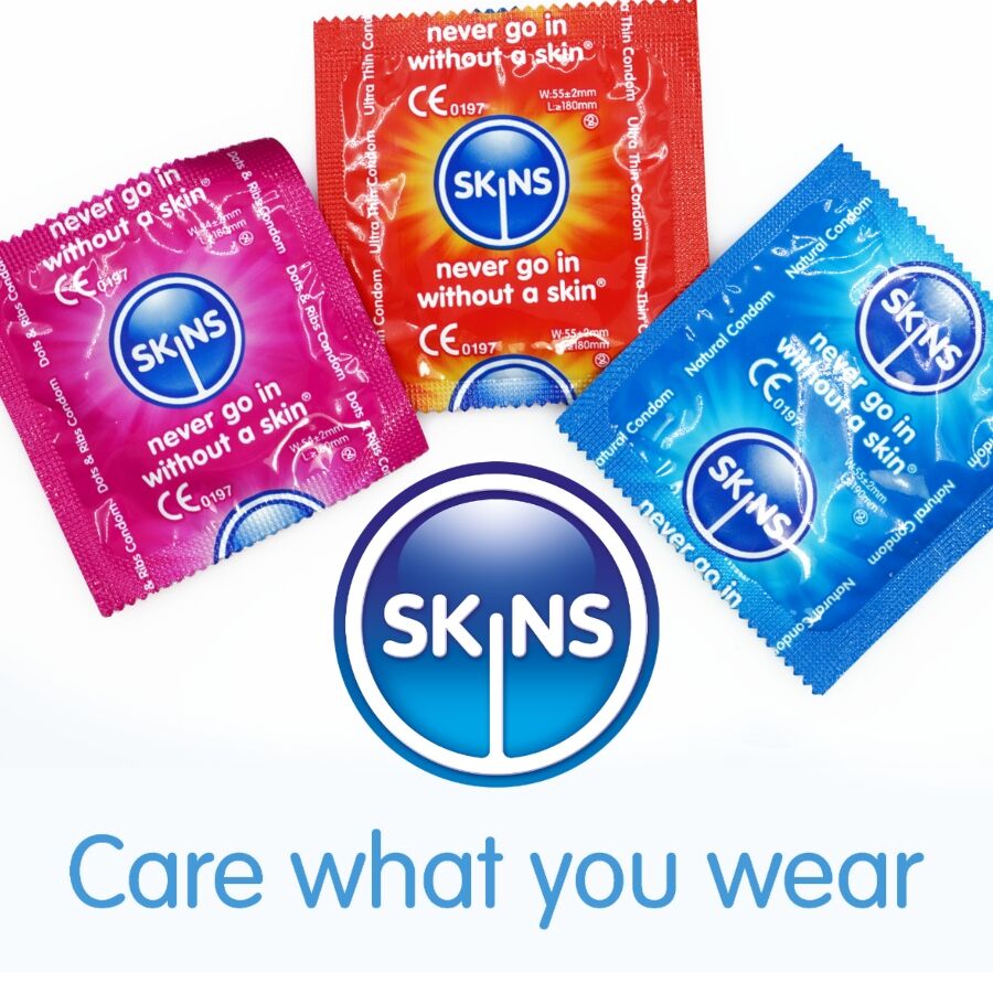 Preservativi Assortiti Skins — Confezione 8 Pezzi (Natural, Dots & Ribs)