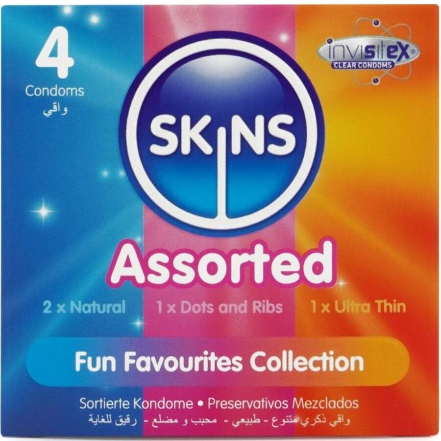 Preservativi Assortiti Skins — Confezione 4 Pezzi
