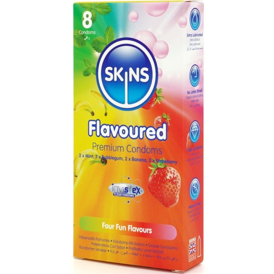 Preservativi Aromatizzati Skins Flavor — 8 Pezzi, 4 Gusti