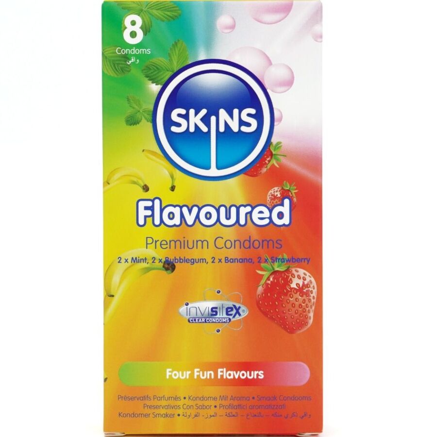 Preservativi Aromatizzati Skins Flavor — 8 Pezzi, 4 Gusti
