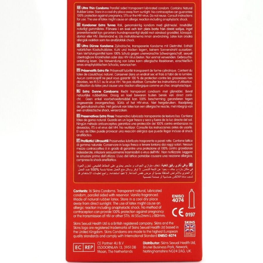 Preservativi Ultra Sottili Skins Ultra Thin — 16 Pezzi