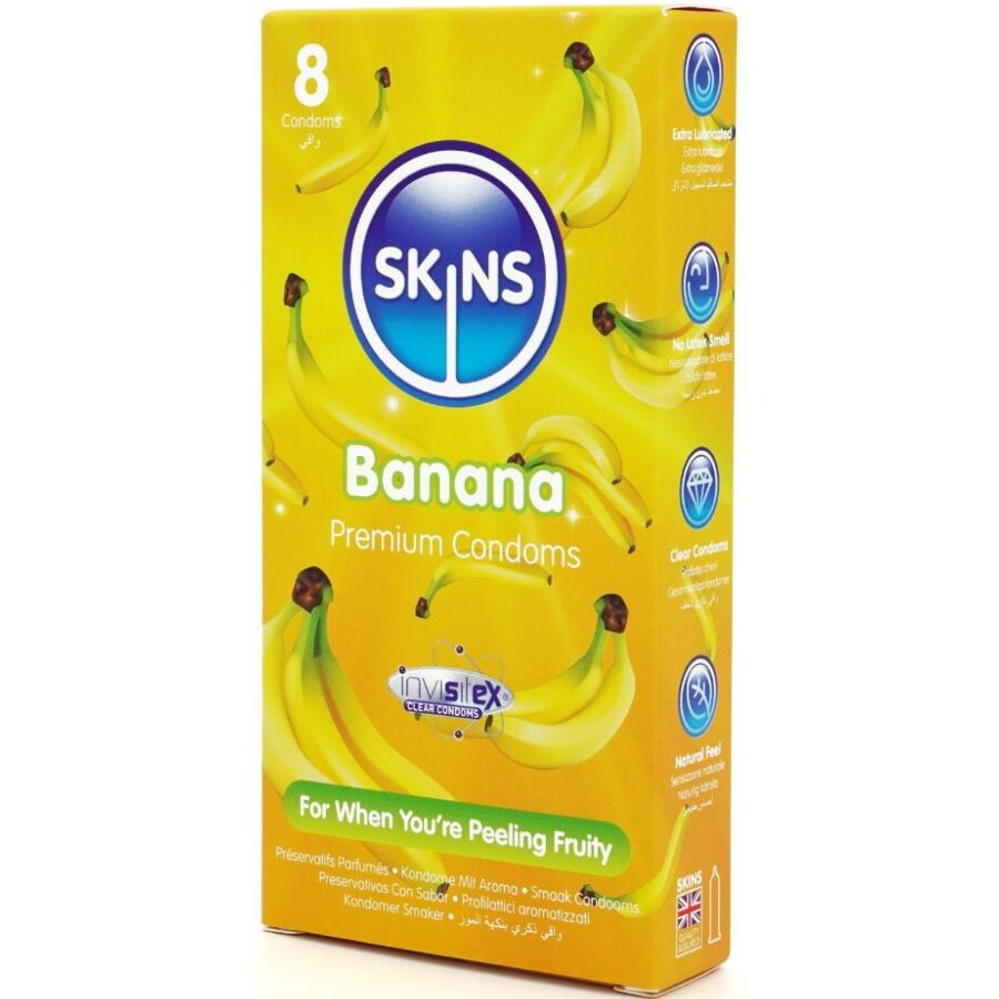 Preservativi Aromatizzati Banana Skins Premium — 8 Pezzi