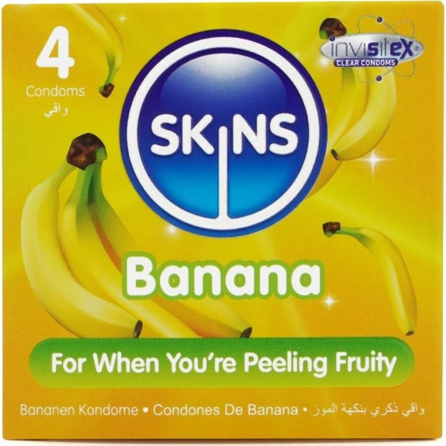 Preservativi al Gusto Banana Skins Premium — 4 Pezzi