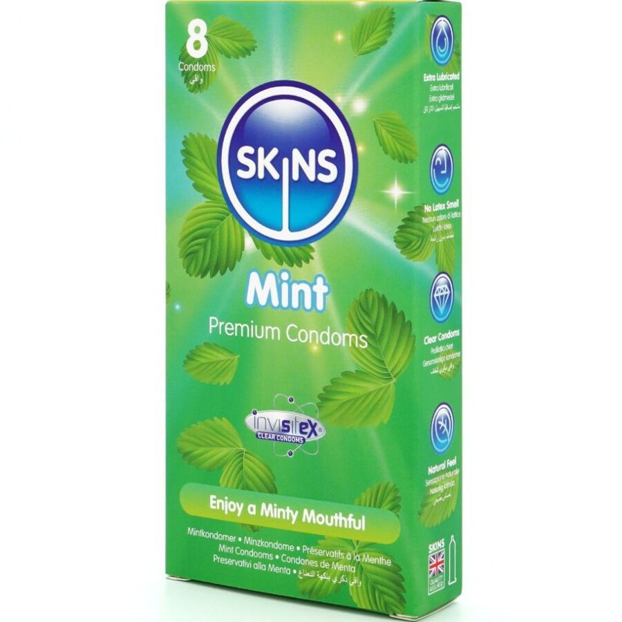 Preservativi alla Menta Skins Mint — 8 Pezzi