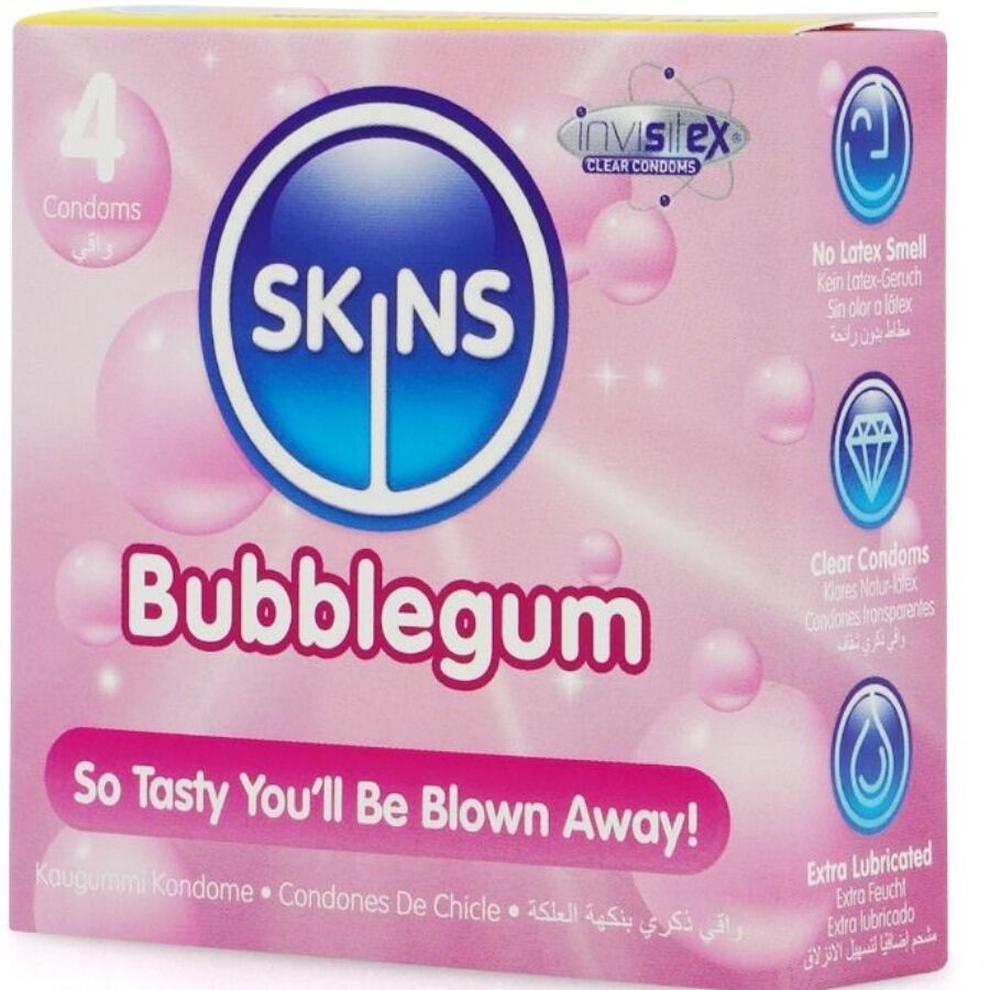 Preservativi Aromatizzati Skins Bubblegum Blow Me! — 4 pz