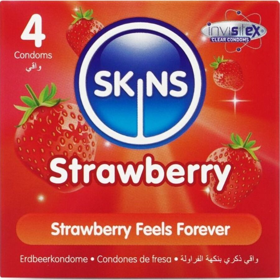 Preservativi alla Fragola Skins Premium — Confezione da 4