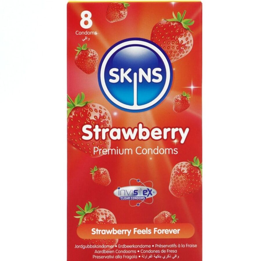 Preservativi alla Fragola Skins Premium — Confezione da 8