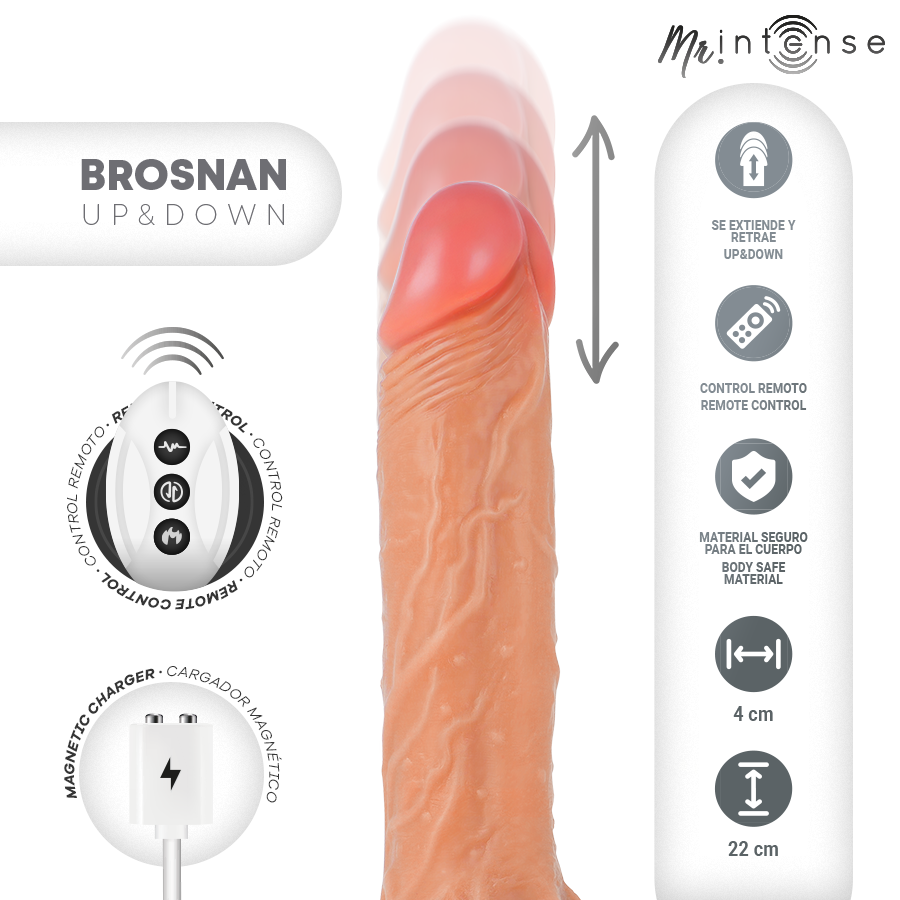 Dildo Realistico Vibrante Mr. Intense Brosnan — 22 cm