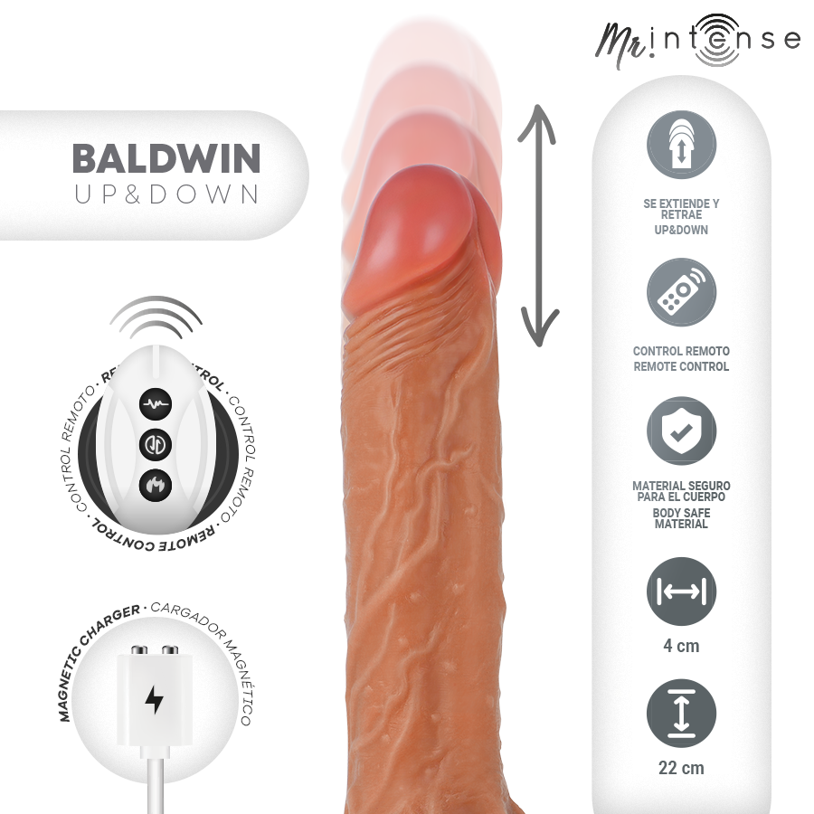 Dildo Realistico Vibrante Mr. Intense Baldwin — 22 cm
