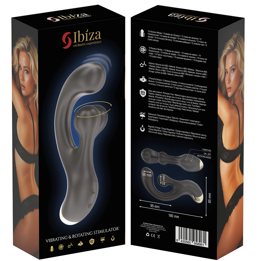 Vibratore Rabbit Vibrante e Rotante Ibiza — 2 Motori