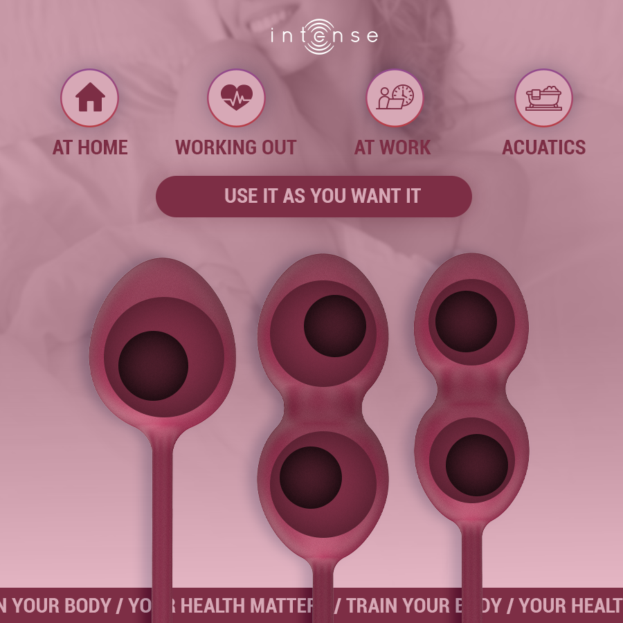 Kit Palline Kegel Intense Charli — 3 Livelli, Bordeaux