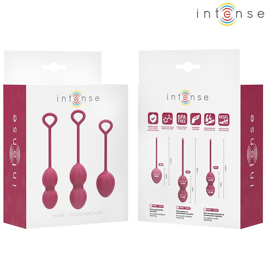 Kit Palline Kegel Intense Charli — 3 Livelli, Bordeaux