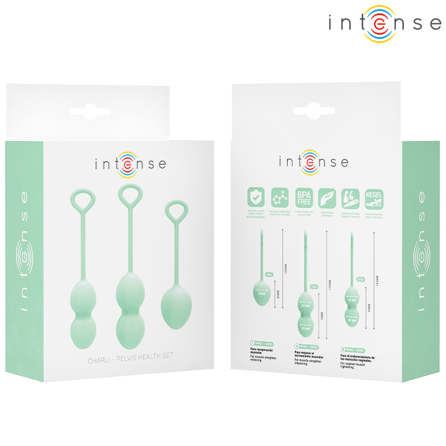 Kit Palline Kegel Intense Charli — 3 Livelli, Verde Chiaro
