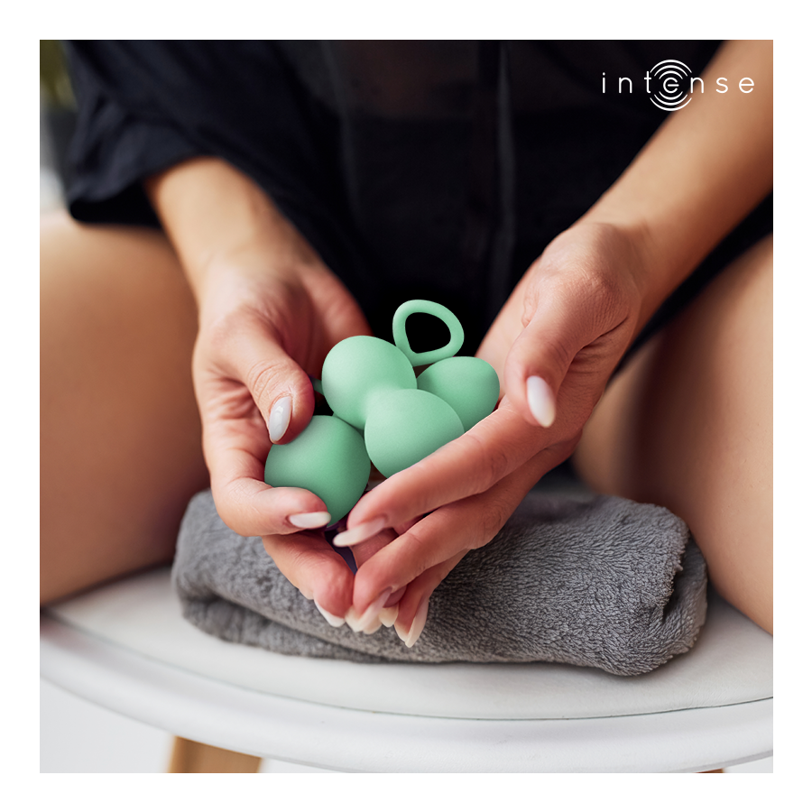 Kit Palline Kegel Intense Charli — 3 Livelli, Verde Chiaro