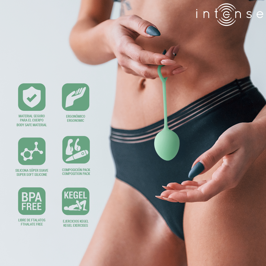Kit Palline Kegel Intense Charli — 3 Livelli, Verde Chiaro