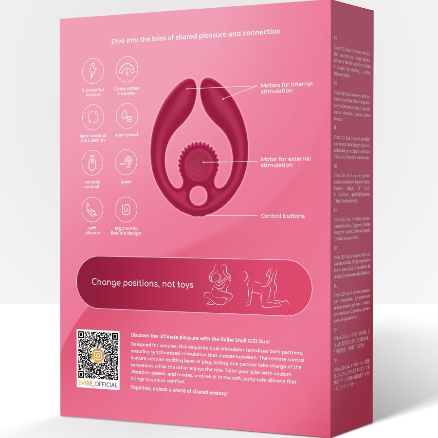 Vibratore di Coppia Telecomando Snail Vibe Gizi Duo — Bordeaux
