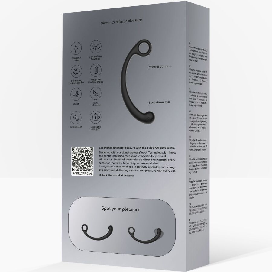 Vibratore Wand Snail Vibe Axi — Stimolatore P, C e G Nero