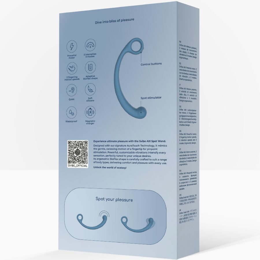 Vibratore Wand Snail Vibe AXI — Stimolatore P, C e G, blu
