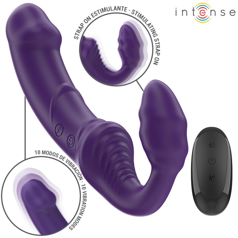 Vibratore Rabbit Intense Jill — Telecomando, Viola, 20 cm