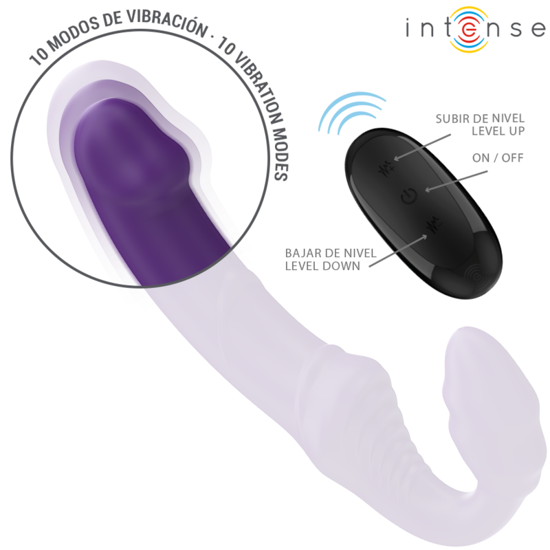 Vibratore Rabbit Intense Jill — Telecomando, Viola, 20 cm