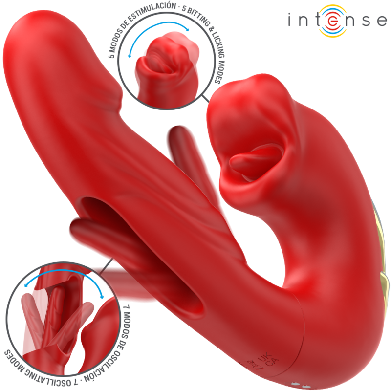 Succhia Clitoride Vibrante Intense Nathy — Doppia Funzione, Rosso