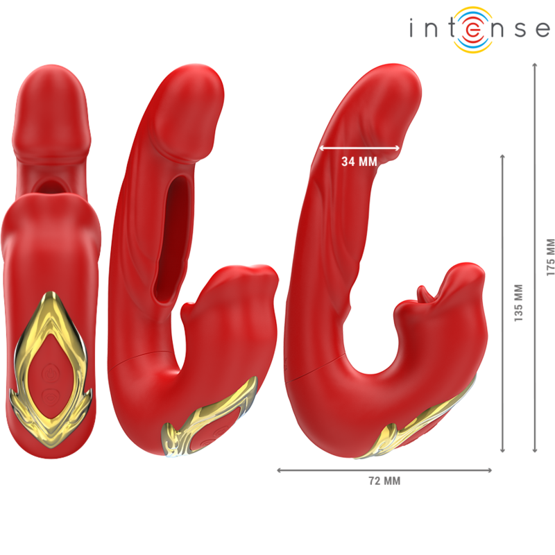 Succhia Clitoride Vibrante Intense Nathy — Doppia Funzione, Rosso