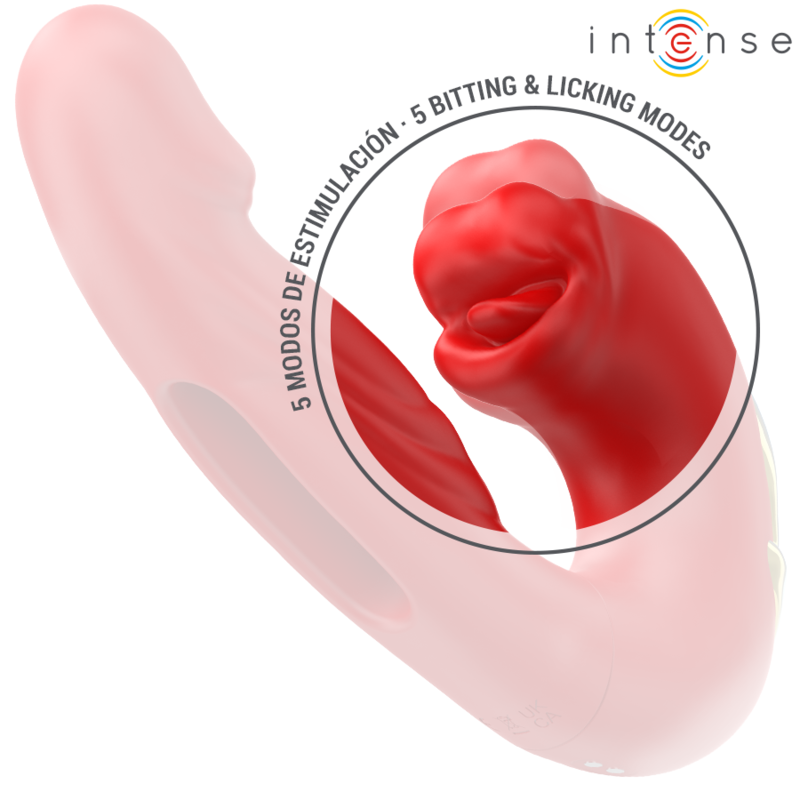Succhia Clitoride Vibrante Intense Nathy — Doppia Funzione, Rosso