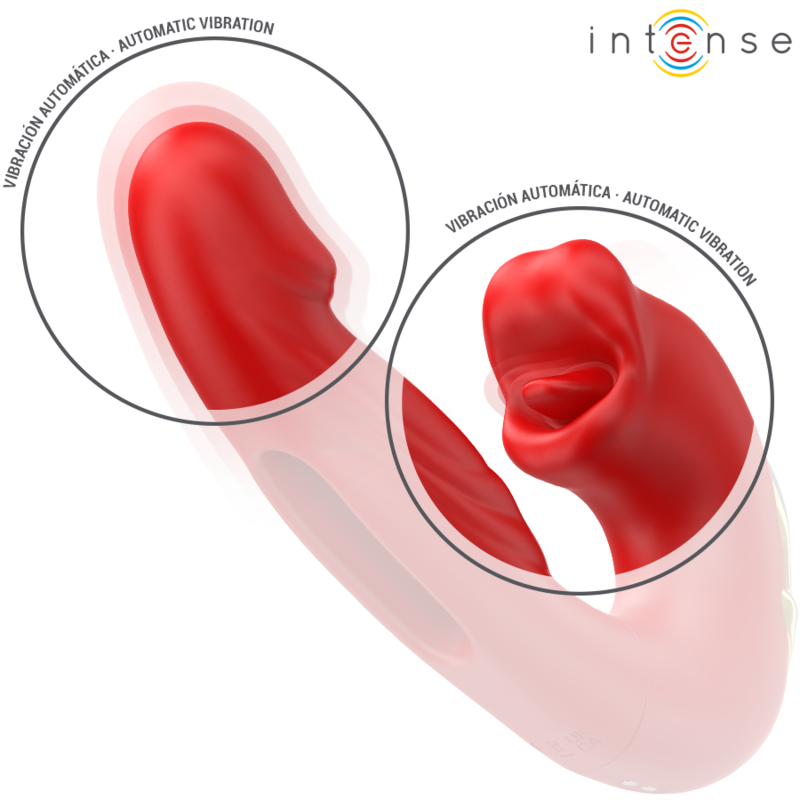 Succhia Clitoride Vibrante Intense Nathy — Doppia Funzione, Rosso